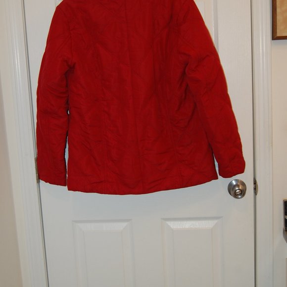 Peck & Peck Collection Women's Red Puffer Jacket Size M - Picture 10 of 11